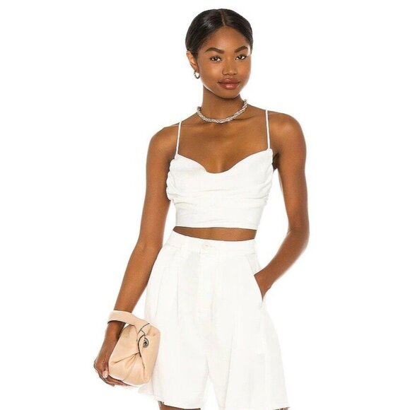 NONchalant Label Cara Layered Crop Top White - Picture 1 of 4